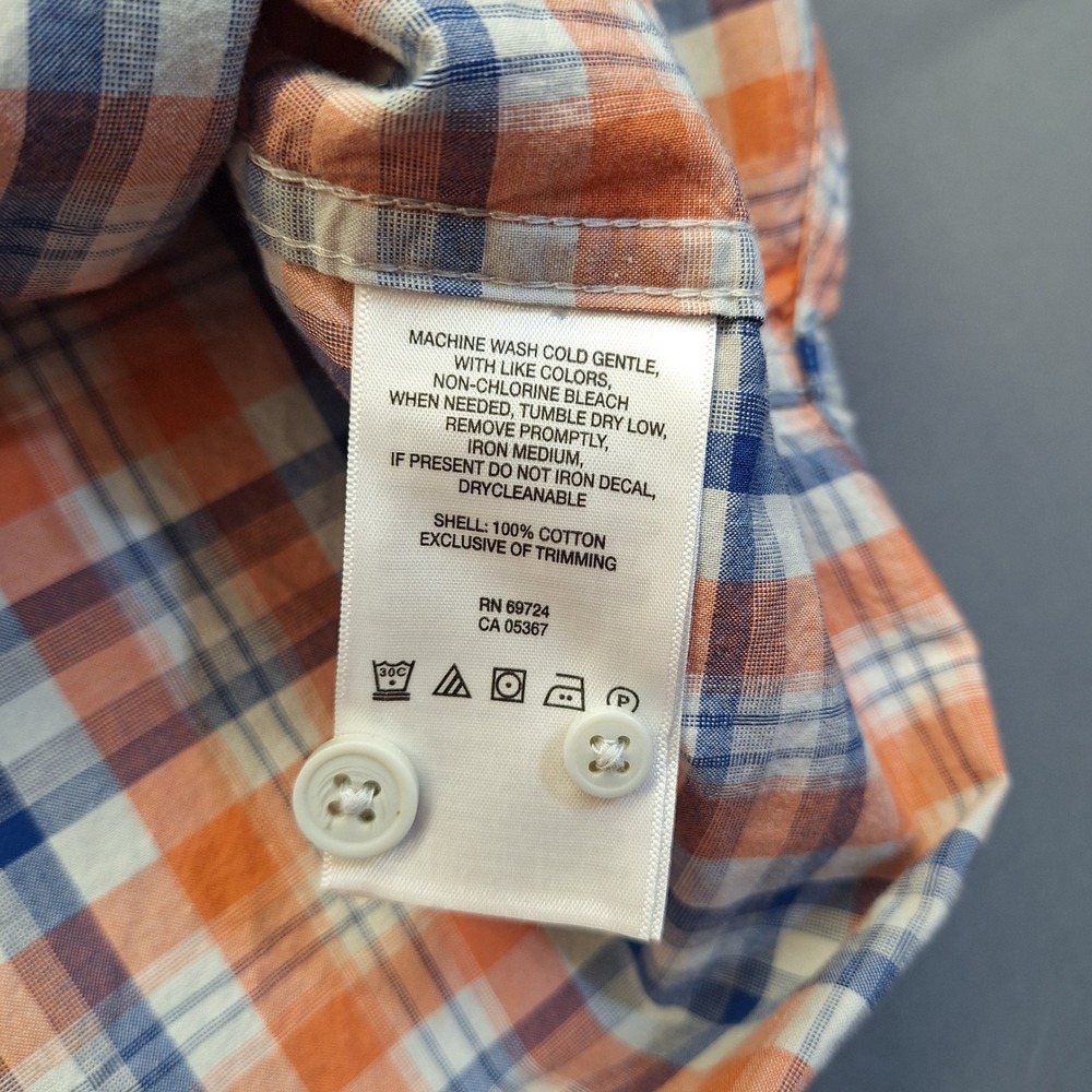 Columbia Out and Back II Long Sleeve Shirt Orange Blue Plaid Mens XXL AM8022-877 - Picture 7 of 10
